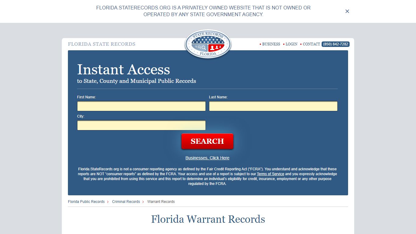 Florida Warrant Search | StateRecords.org